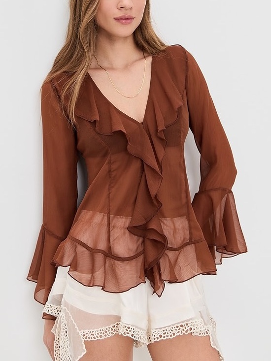 Free People Tops - Free People Women’s Bali Tulula Chiffon Top Blouse